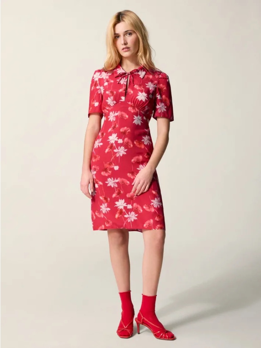Rouje Paris Sheila Midi Shirt Dress Red celestin print Size 34 Or 2 NWT